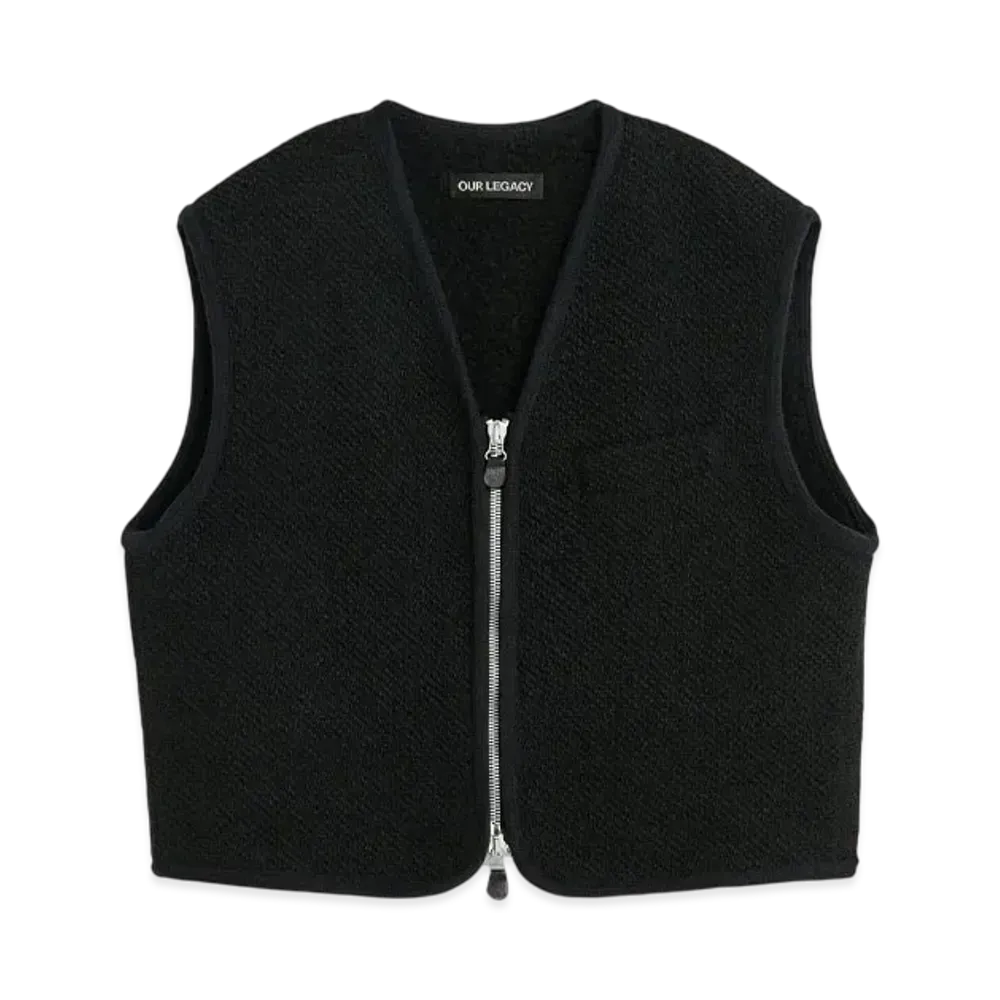 OUR LEGACY Top Vest Evening Boucle Wool "Black" M4241TE