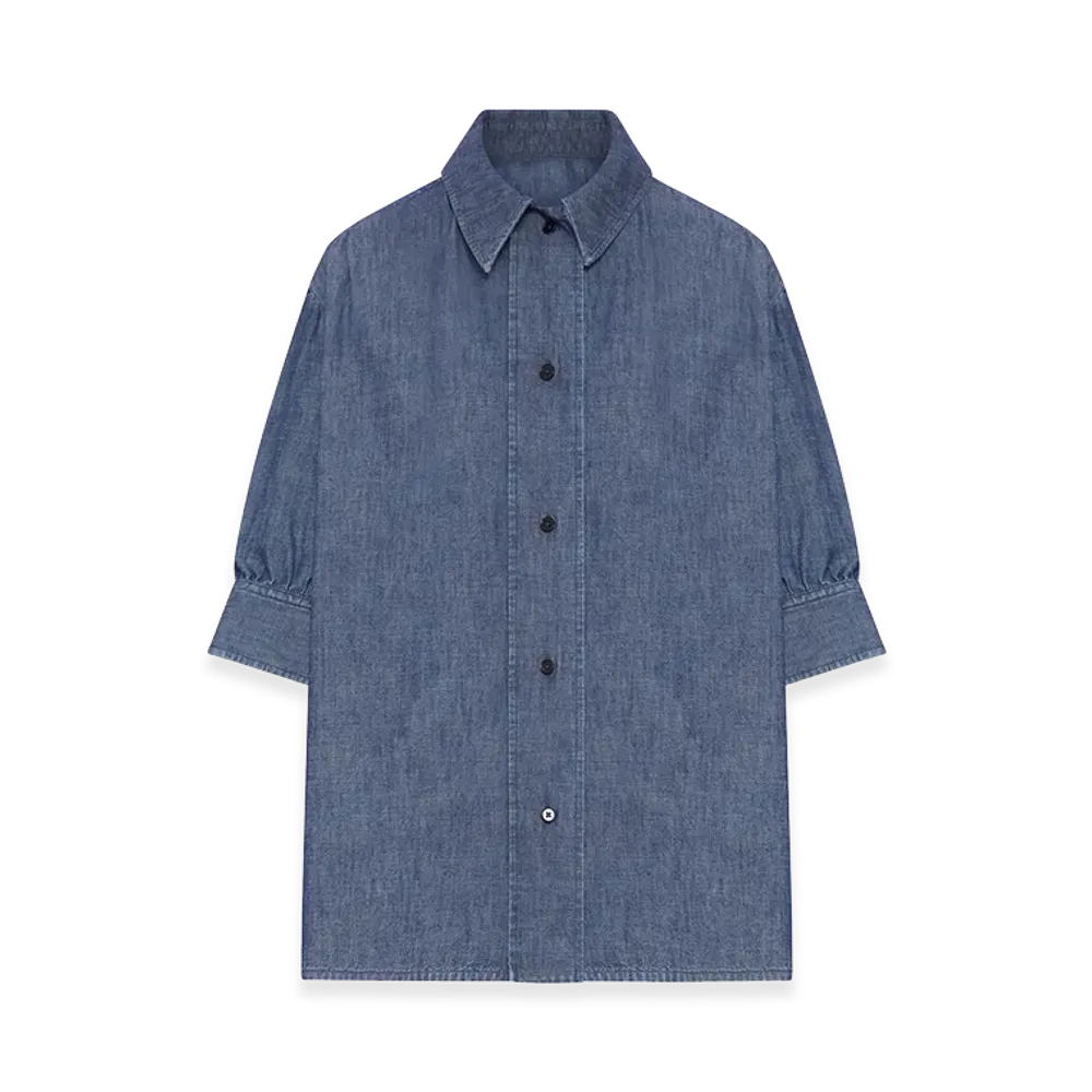 Jil Sander Women's Short-Sleeved Denim Shirt "Blue"
