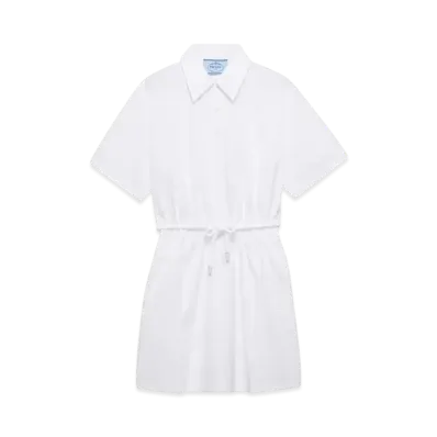 PRADA Women's Poplin Mini-Dress "White"