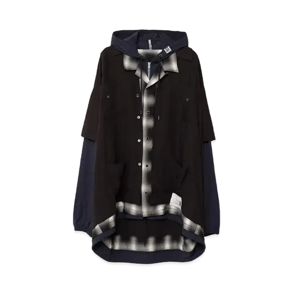 Maison MIHARA YASUHIRO Triple Layered Hooded Shirt "Black"