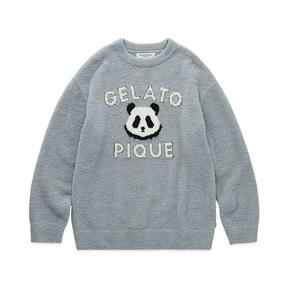 GELATO PIQUE Homme Powder Panda Jacquard Pullover "Blue"