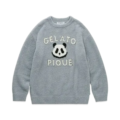 GELATO PIQUE Homme Powder Panda Jacquard Pullover "Blue"