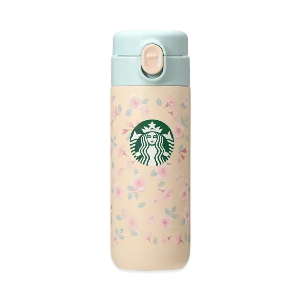 STARBUCKS SAKURA 2024 Stainless Steel Bottle Floral 381ml "Beige"