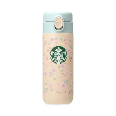 STARBUCKS SAKURA 2024 Stainless Steel Bottle Floral 381ml "Beige"