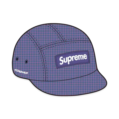 Supreme Cordura Plaid Camp Cap "Purple"
