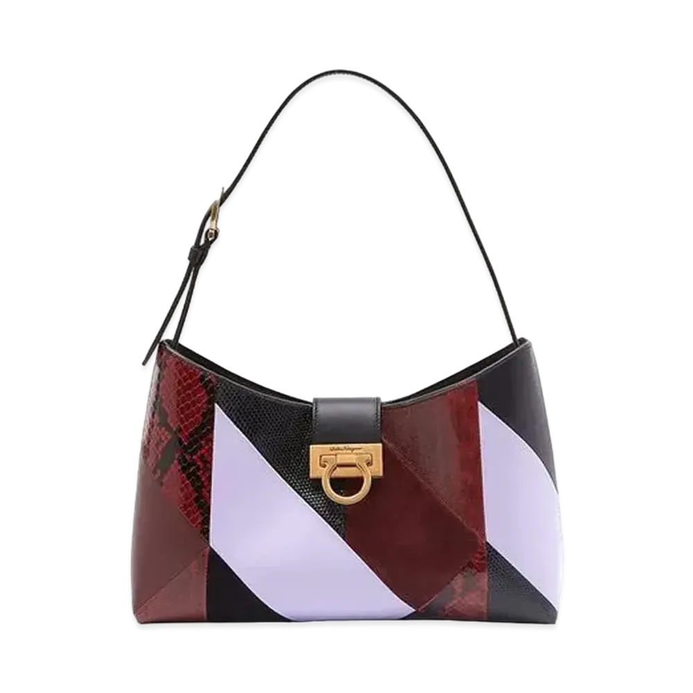 Salvatore Ferragamo Trifolio Shoulder Bag (S) "Red/Carmine/Black"