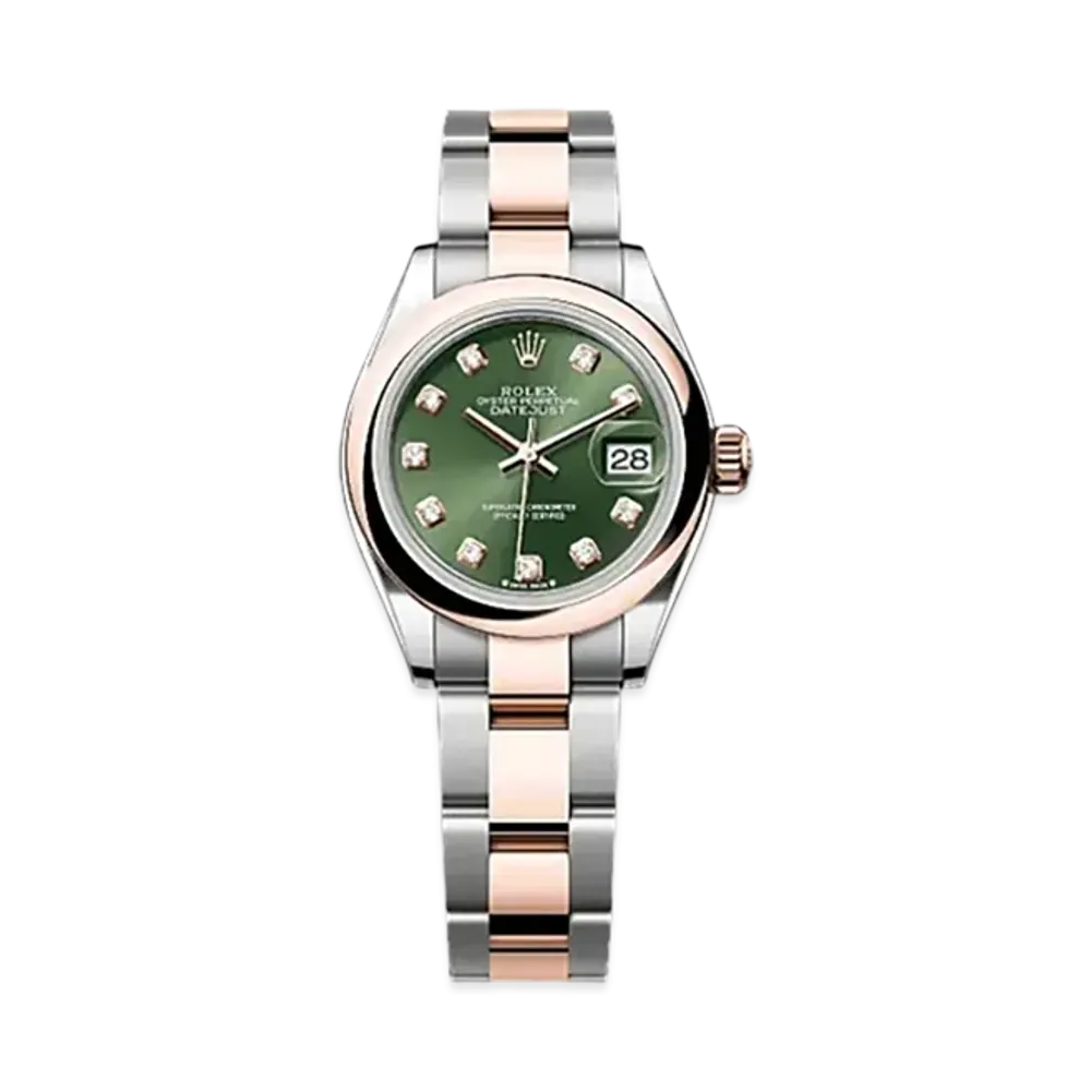 ROLEX Lady-Datejust Oystersteel & Everose Gold "Green"