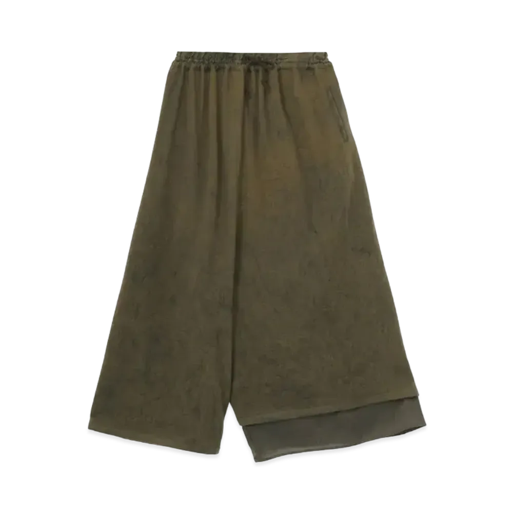 Yohji Yamamoto Y's WOOL NYLON FLANNEL SPECKLE DYE LEFT DOUBLE STRING PANTS "Khaki"