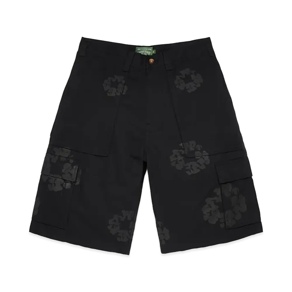 DENIM TEARS Mono Wreath Cargo Short "Black"