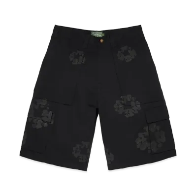 DENIM TEARS Mono Wreath Cargo Short "Black"