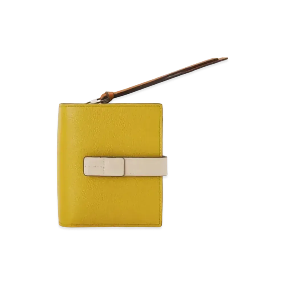 LOEWE Compact Zip Wallet In Soft Grained Calfskin "Ochre / Light Oat"