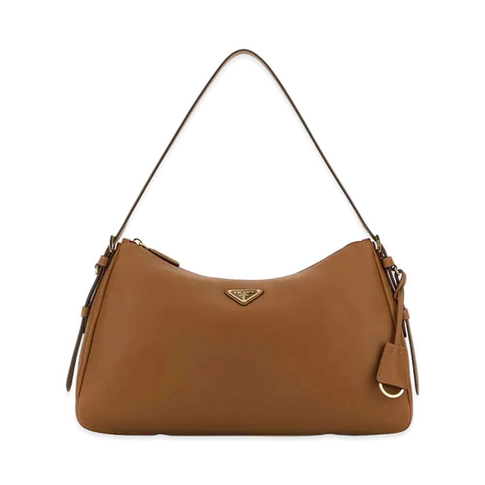 PRADA Women's Leather Shoulder Bag "Beige"