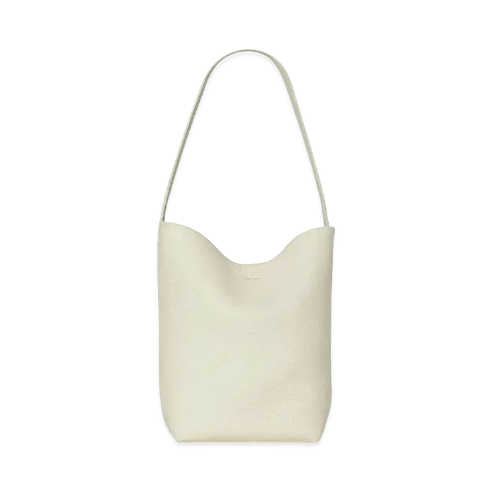 The Row Medium N/S Park Tote Bag in Leather "Ivory"