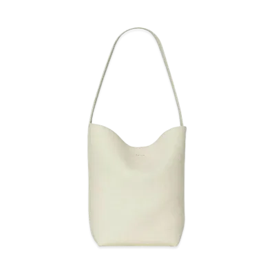 The Row Medium N/S Park Tote Bag in Leather "Ivory"