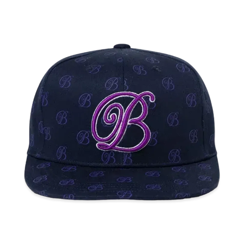 Black Eye Patch B Emblem Monogram Flexcap "Navy"