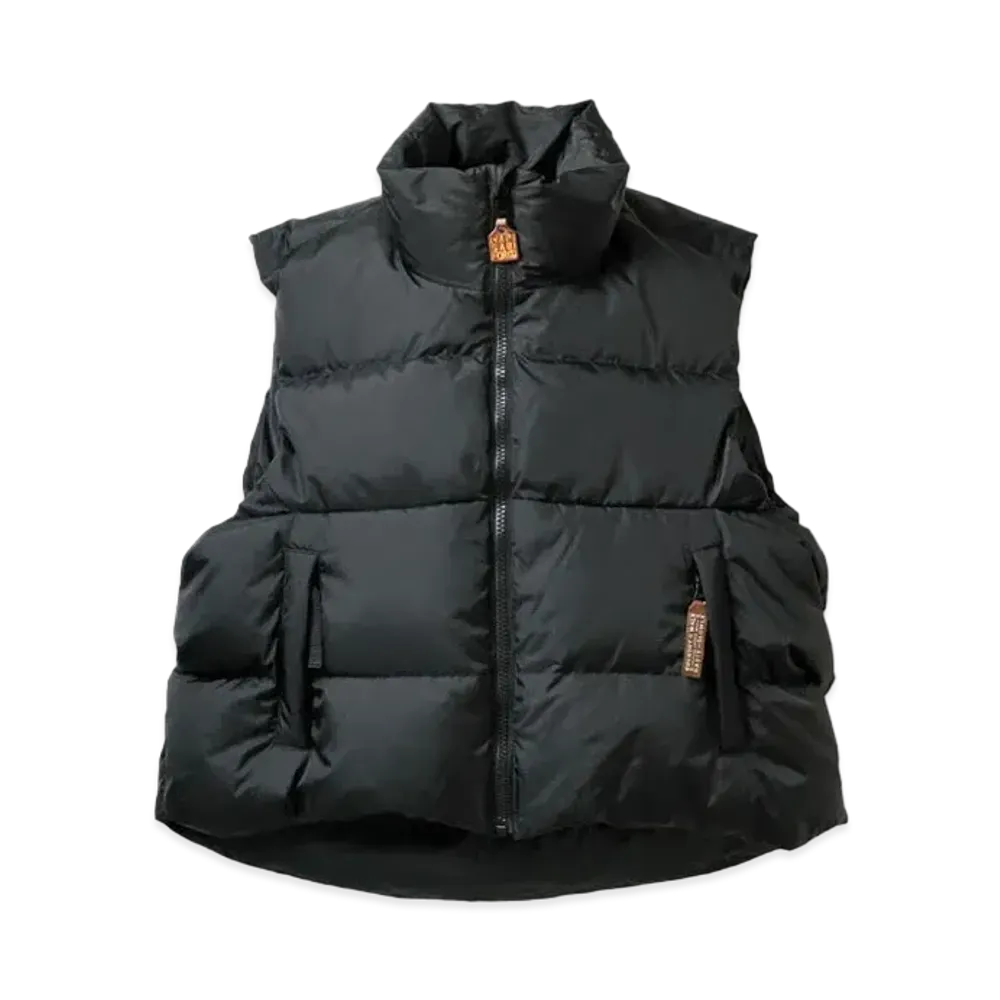 KAPITAL Ripstop Nylon Down Burger-Keel Vest "Black"