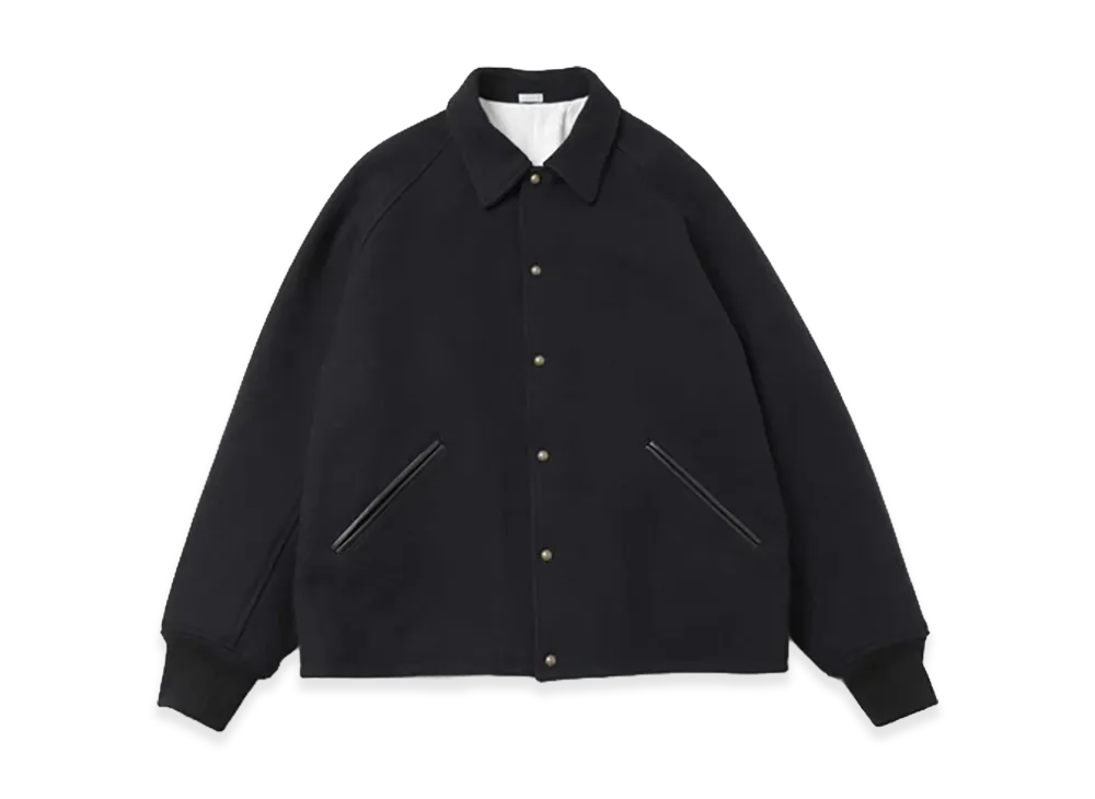 A.PRESSE High Twist Cashmere Melton Coach Jacket "Black"