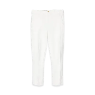 BLACK COMME des GARCONS Cropped Slim Pants "White"