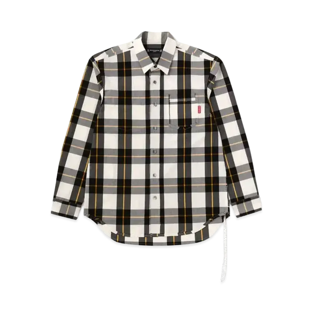 mastermind JAPAN Block Plaid Reversible LS Shirts "White"