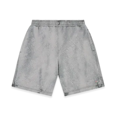 Diesel P-Crew Shorts In Waxed Jersey "Gray"