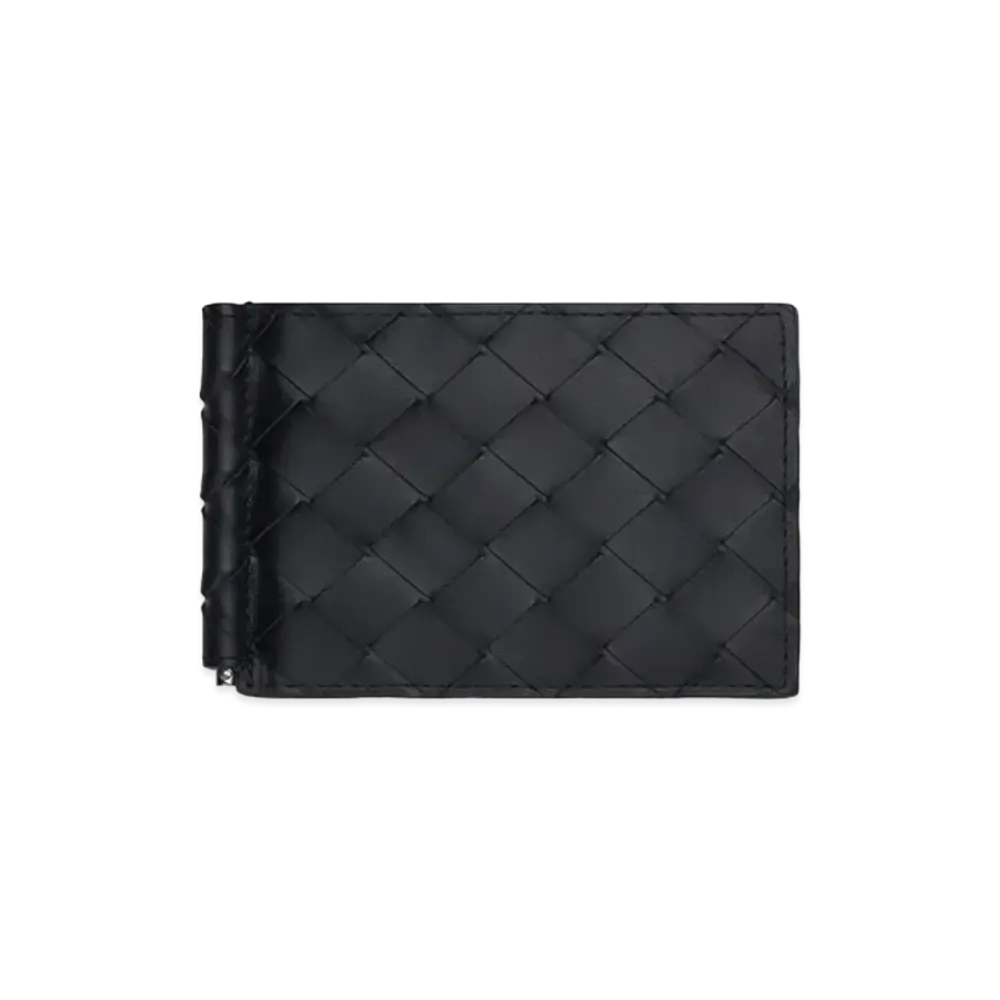 Bottega Veneta Money Clip Wallet "Black Grass"