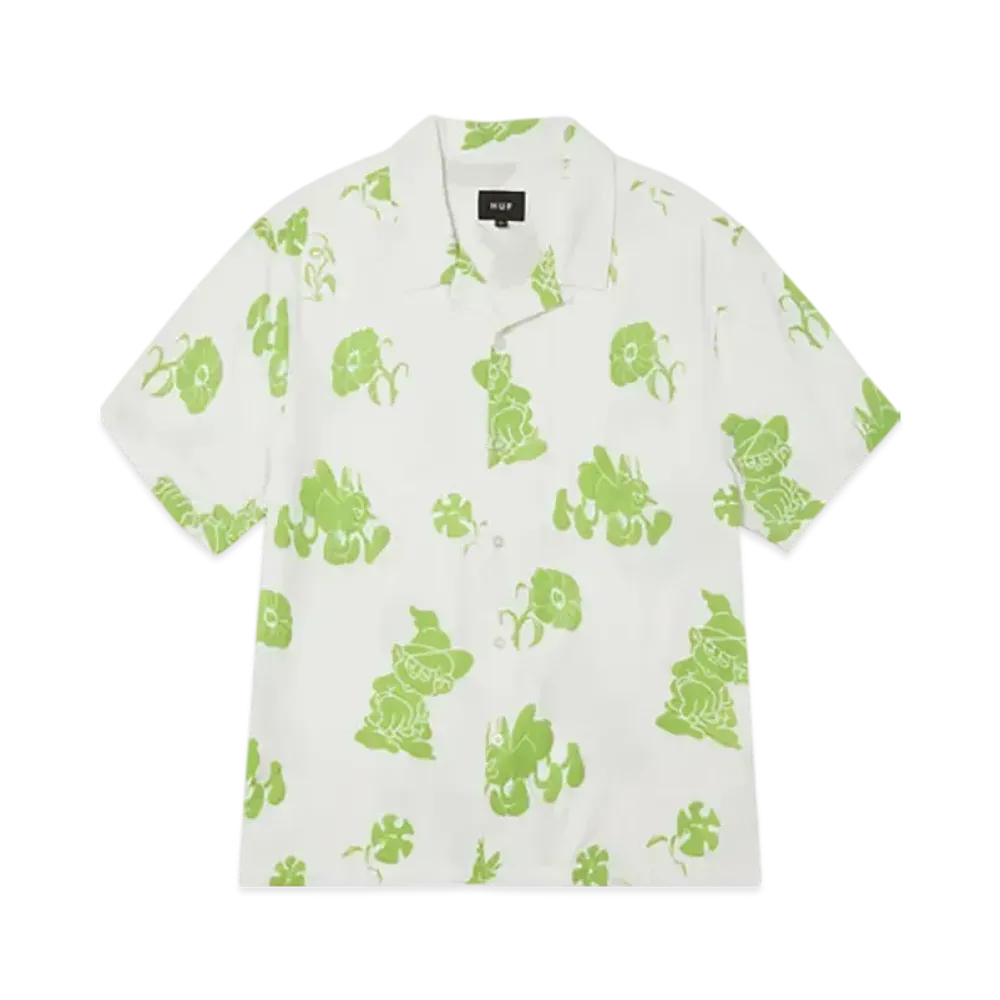 HUF Summer 25 Trip Flocked Resort Shirt "White"