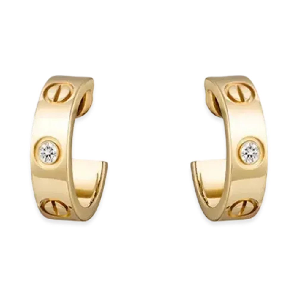 Cartier Love Earrings, 2 Diamonds