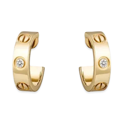 Cartier Love Earrings, 2 Diamonds