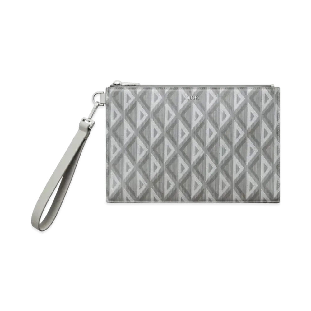 Dior A5 POUCH Dior CD Diamond Canvas "Gray"