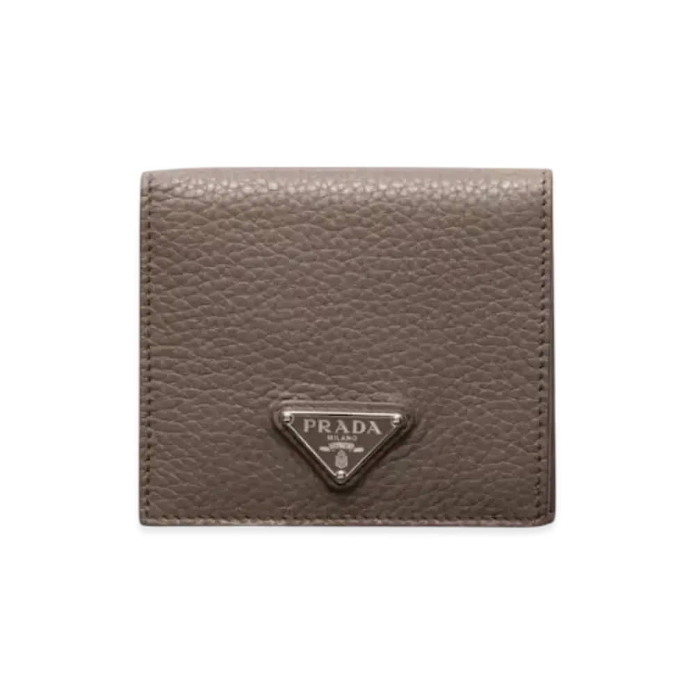 PRADA Leather Wallet "Gray Brown"