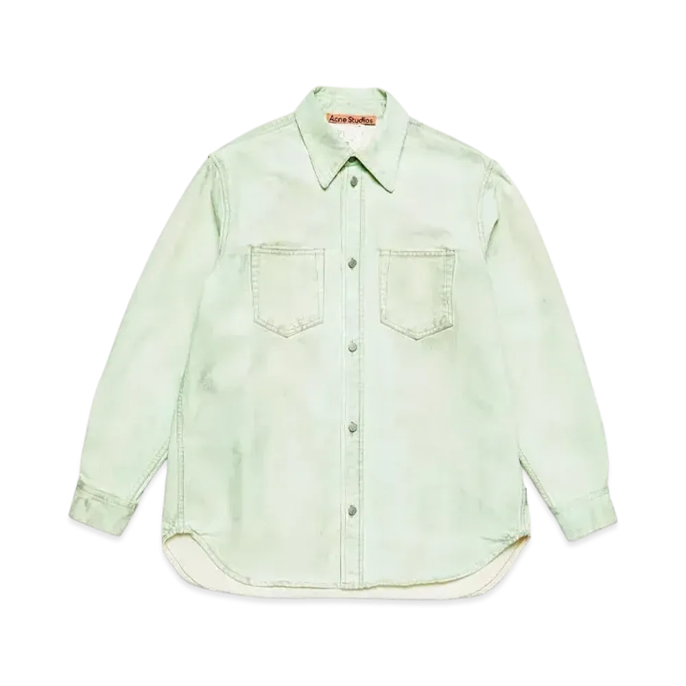 Acne Studios Denim Button-Up Shirt - Relaxed Fit "Mint Green"