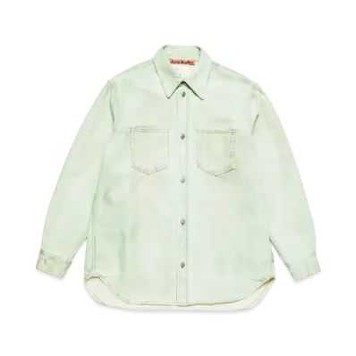 Acne Studios Denim Button-Up Shirt - Relaxed Fit "Mint Green"