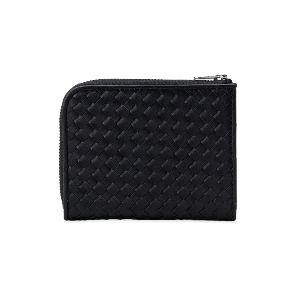 NEIGHBORHOOD 24SS Leather Mesh L-Shaped Fastener Wallet "Black"