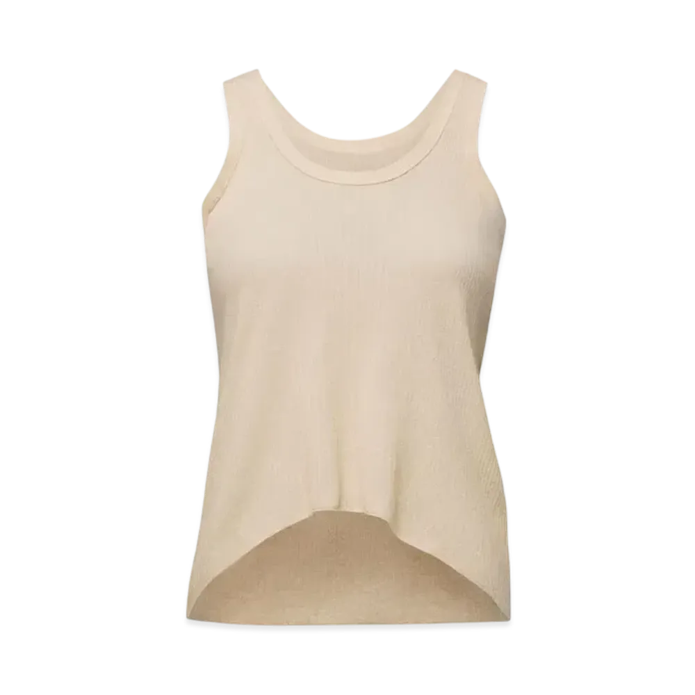 Maison Margiela Women's Rib Knit Vest Top "Pink Beige"