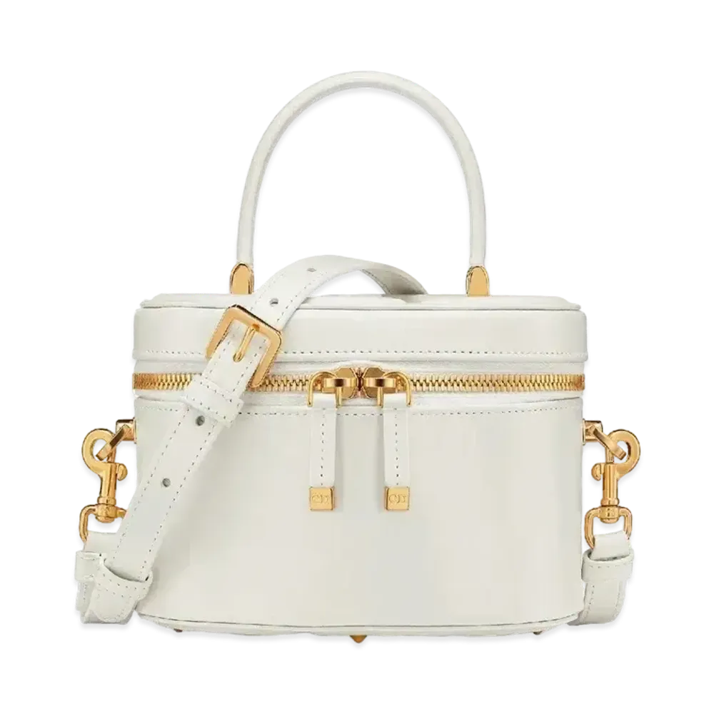 Dior Small CD Signature Vanity Case Calfskin Embossed CD Signature "Latte"