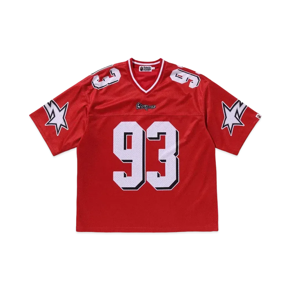 A BATHING APE Football Relaxed Fit Tee "Red"