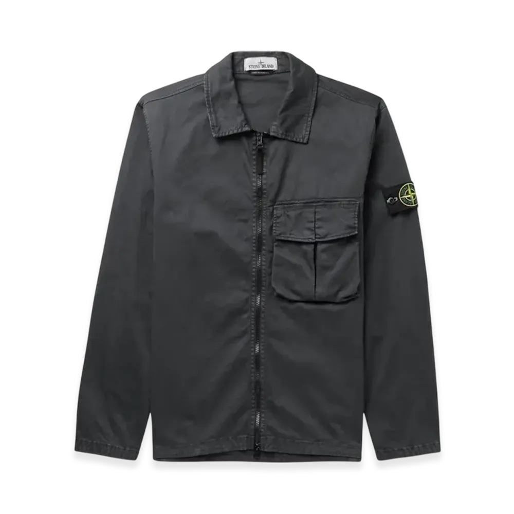 Stone Island 10304 Garment Dyed Stretch Cotton Overshirt - 23SS "Steel Grey"