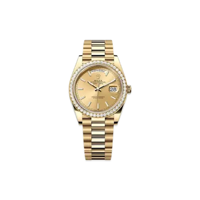 ROLEX Day-Date 40mm Yellow Gold Diamond 228348RBR "Champagne-colour"