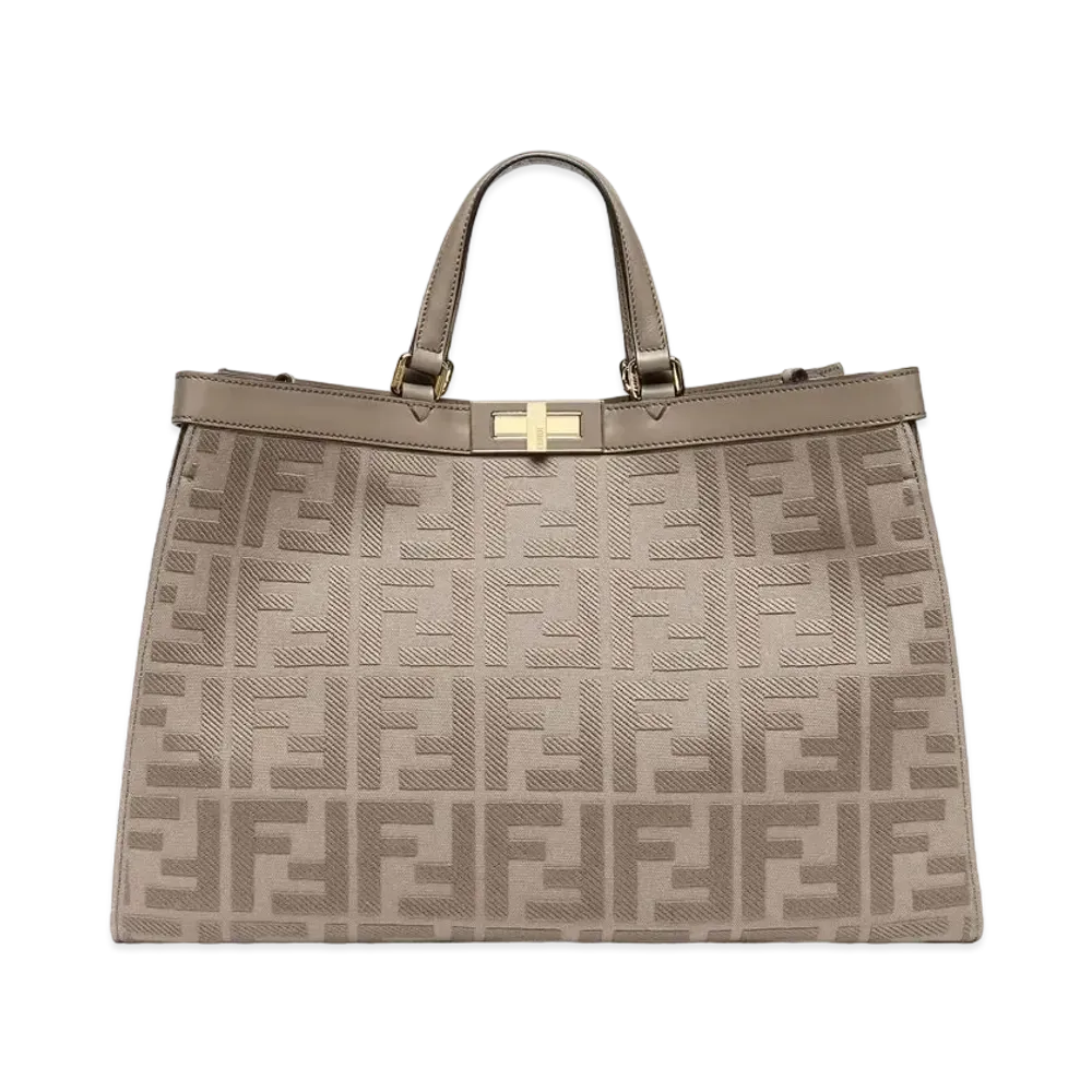 FENDI Peekaboo X-Tote Canvas Bag "Gray"