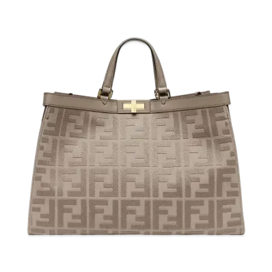 FENDI Peekaboo X-Tote Canvas Bag "Gray"