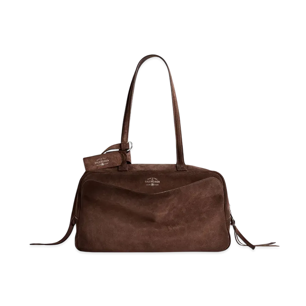 BALENCIAGA Carrie Bowling Bag Medium "Light Espresso"