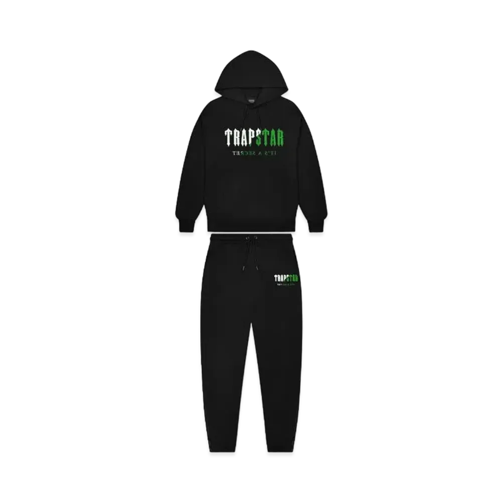 TRAPSTAR Decoded Chenille Hooded Tracksuit "Black/Green"