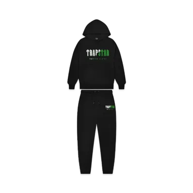 TRAPSTAR Decoded Chenille Hooded Tracksuit "Black/Green"