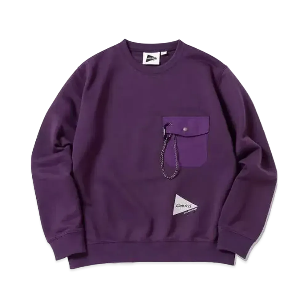 GRAMICCI x and wander Pocket Sweat Shirt "Purple"