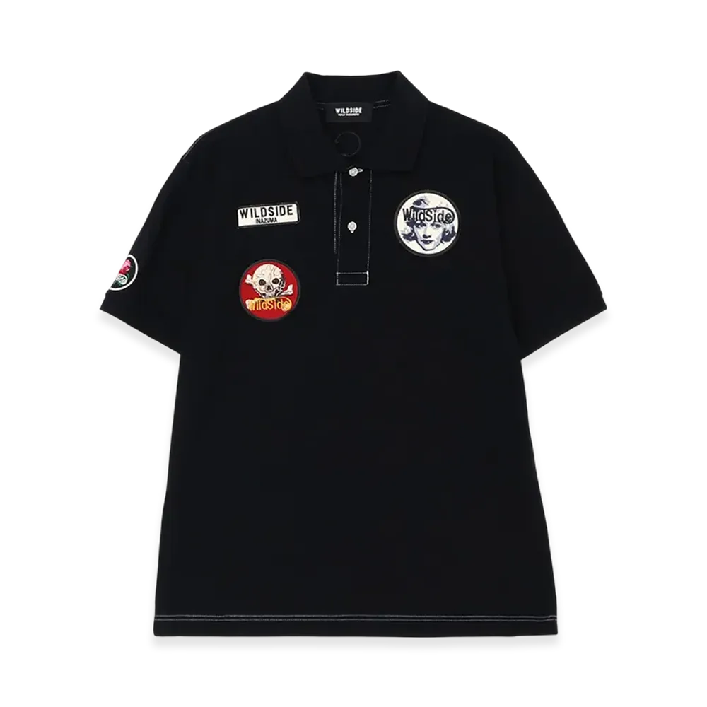 WILDSIDE YOHJI YAMAMOTO Patch Polo Shirt "Black"