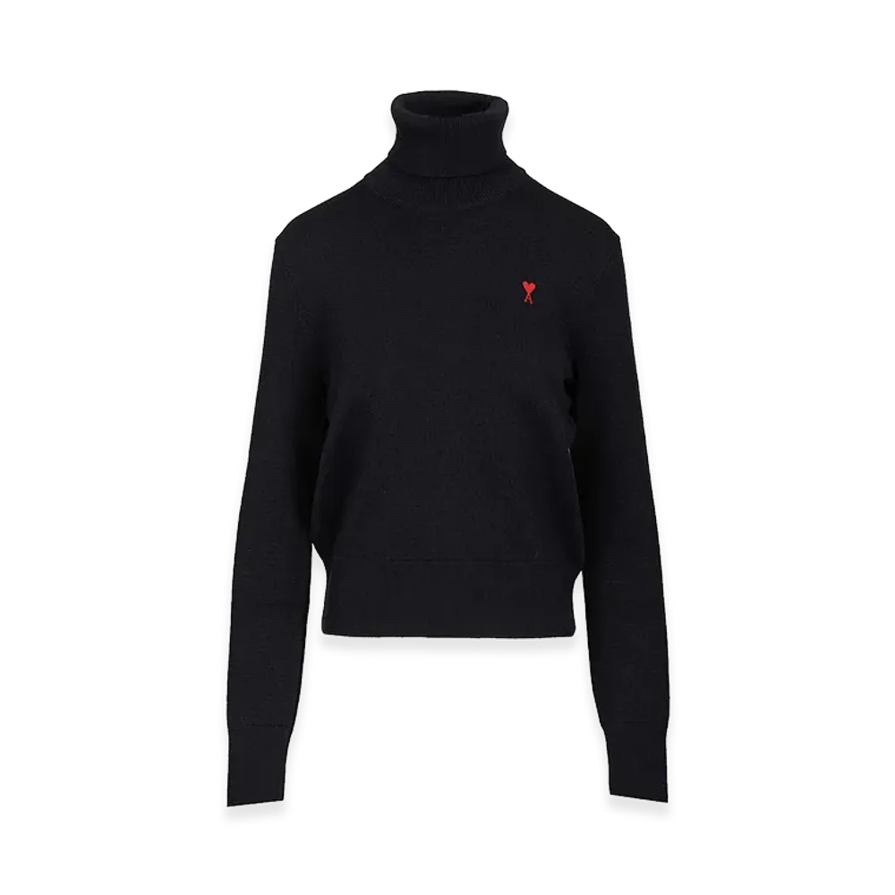 AMI PARIS Women's Ami De Coeur Sweater "Navy Blue"