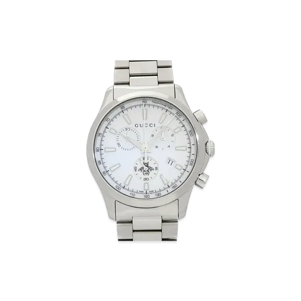 GUCCI G-Timeless Chronograph "White/Stainless Steel"