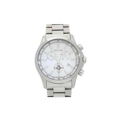 GUCCI G-Timeless Chronograph "White/Stainless Steel"
