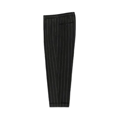 WACKO MARIA Dormeuil / Striped Pleated Trousers (Type-2) "Black"