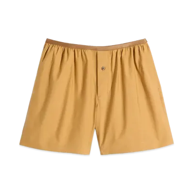 LEMAIRE Women's Washed Cotton Silk Boxer Shorts "Cumin"